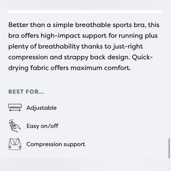 BROOKS Black Drive Interlace Run Sport Bra High
Impact Size 34C/D - Picture 14 of 15